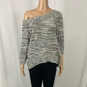 Express Sweater Black and White Medium Space Dye